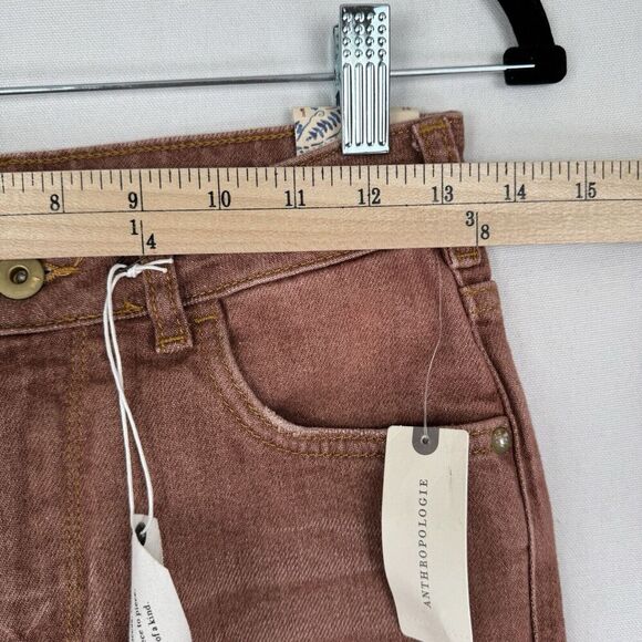 Pilcro Anthropologie Jeans Womens 26 Brown Straight Ankle‎ Ripped Denim NWT - Picture 14 of 16